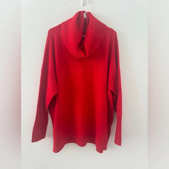 French Connection Babysoft Cowl Neck Knit Sweater Red Classic Cozy NWT Size 2X - Picture 1 of 10